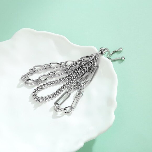 14K Gold Bracelets for Women Adjustable Slider Bracelet Bangle Bracelets for Wom - Picture 7 of 8